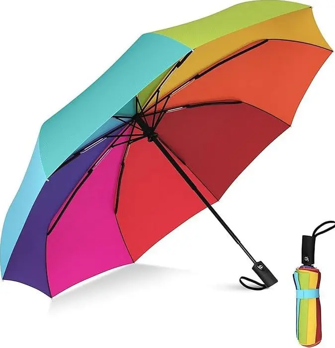 Auto Open Rainbow Umbrella 