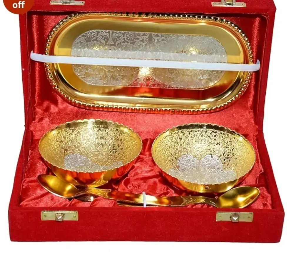 Brass Tray and Bowl Spoon