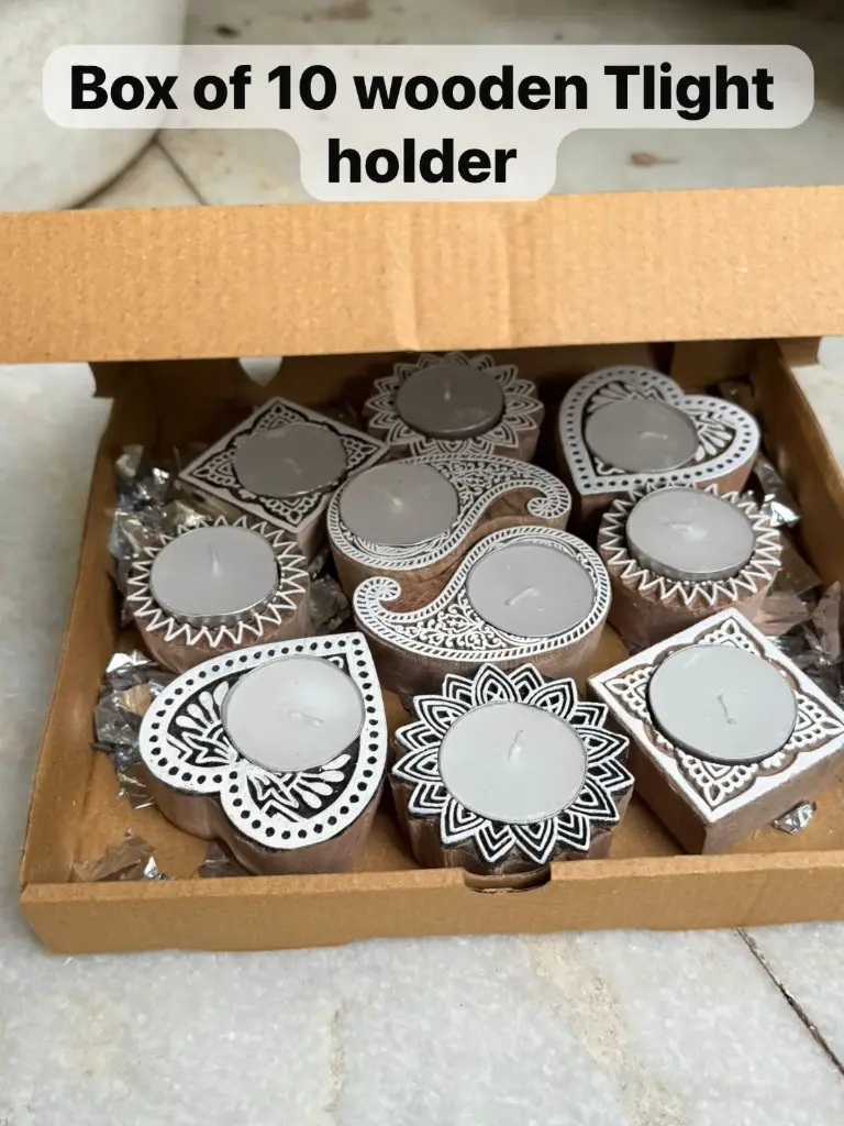 Wooden T light Candle Holder 10 pcs